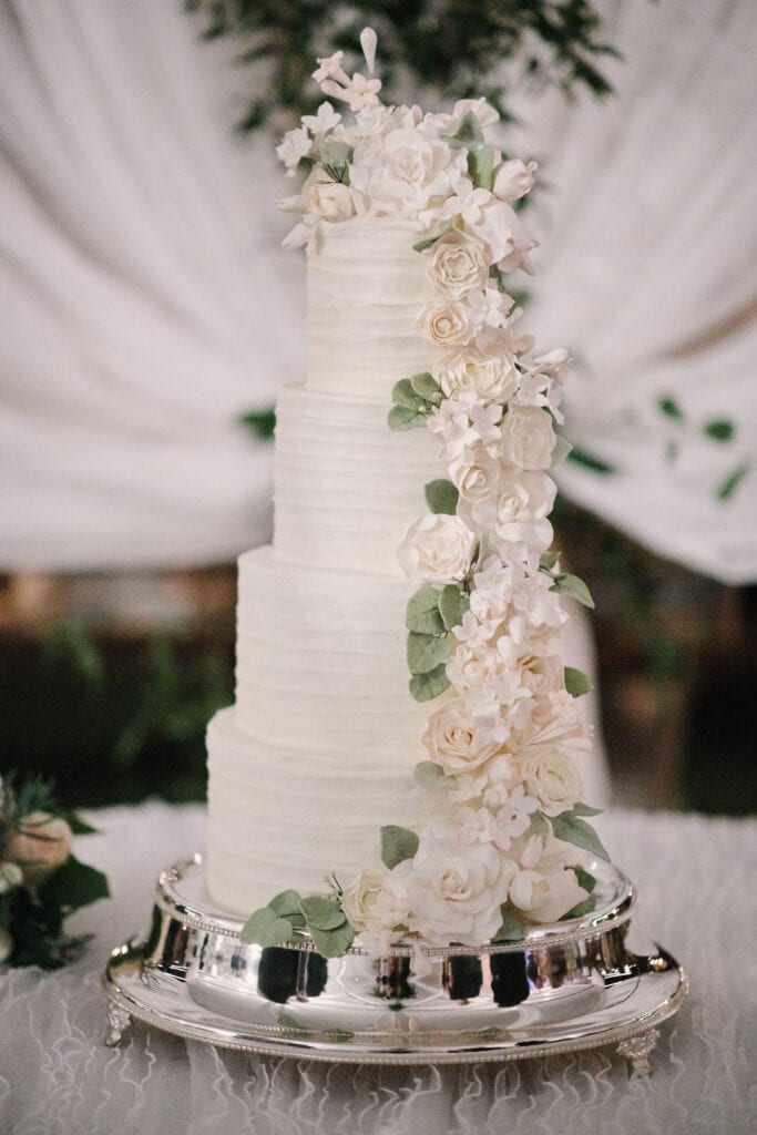 The white wedding cake