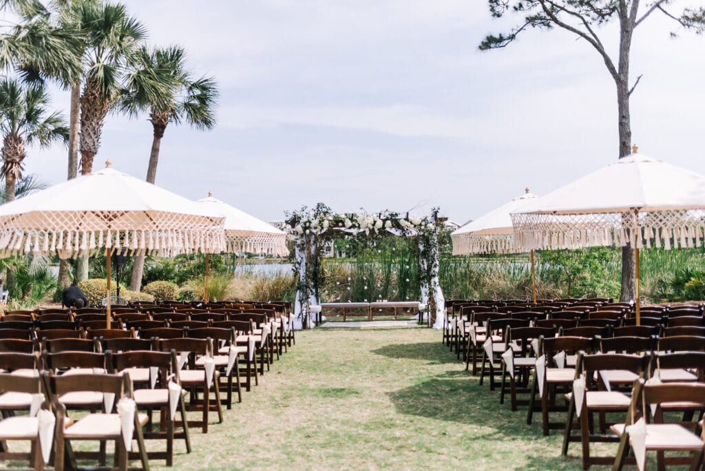 The aisle of the wedding event