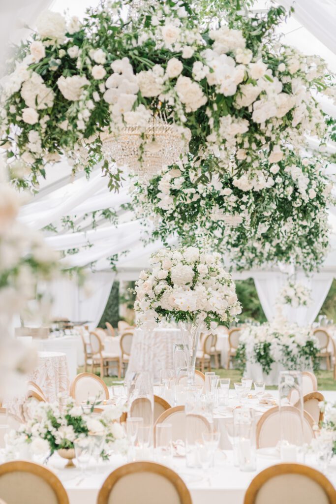 A venue with floral decorations