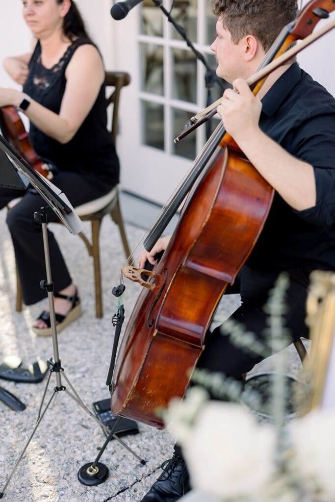 Musicians performing at the wedding