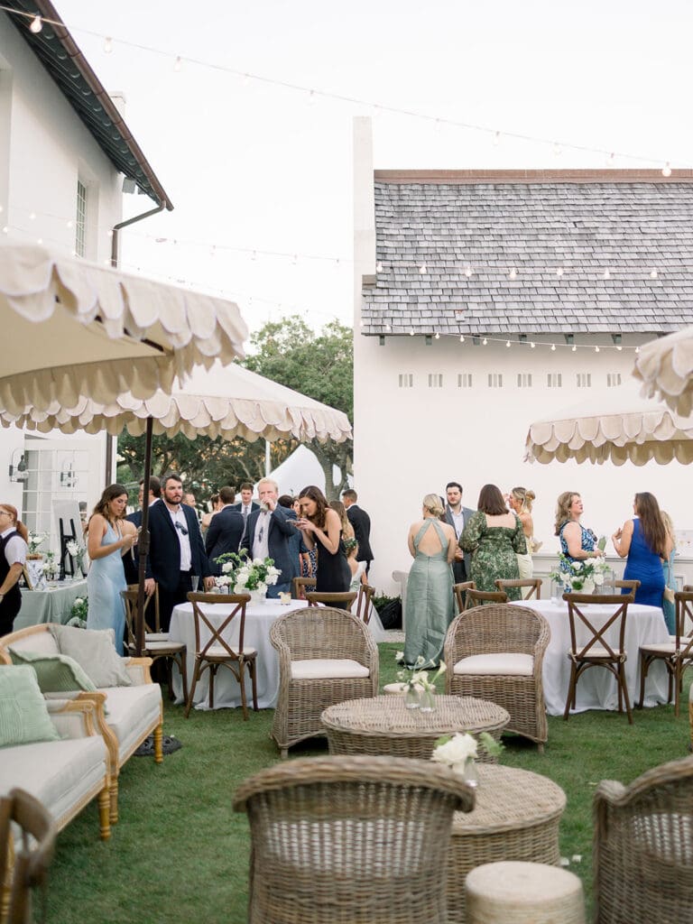 Guests mingling at a stylish reception