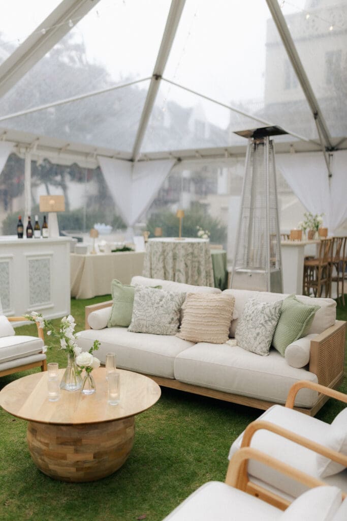 Stylish lounge setup for guests